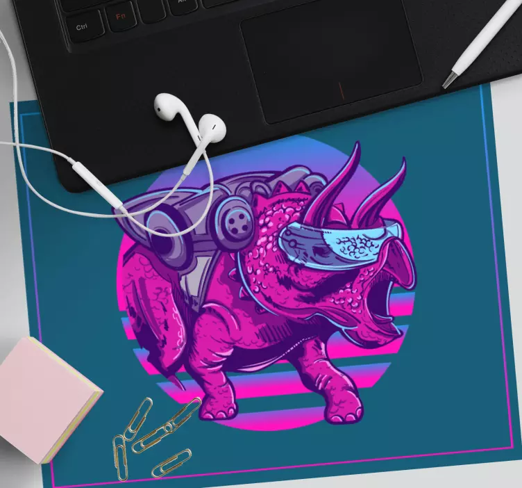 Tapis de souris gamer créature triceratops futuriste - TenStickers