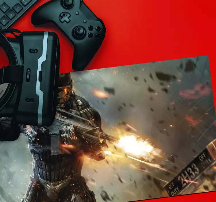 Tapis de souris gamer soldat futuriste en action - TenStickers