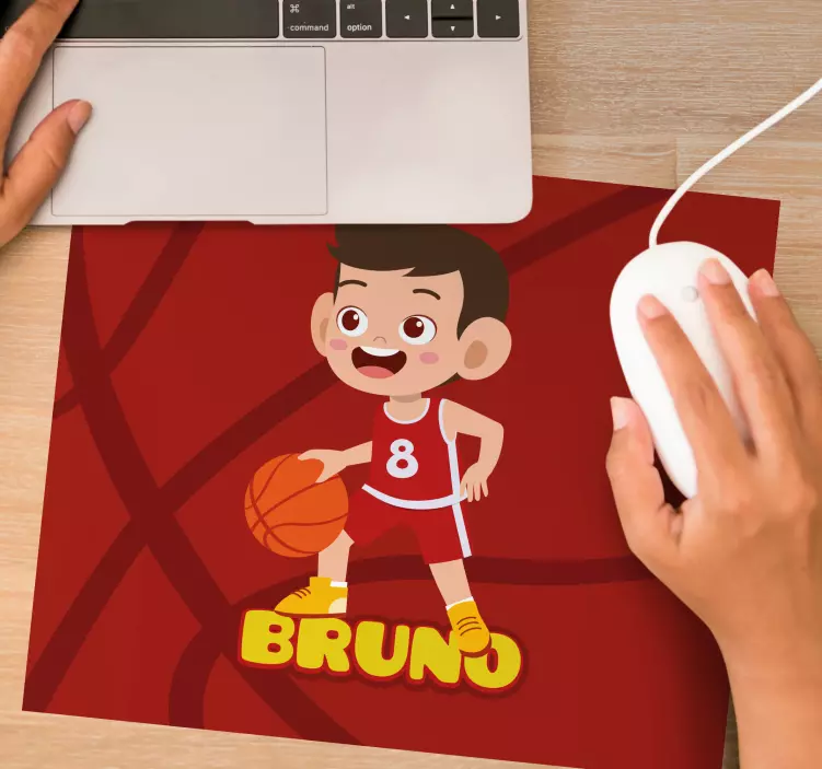 Tapis de souris joyeux athlète de basketball - TenStickers
