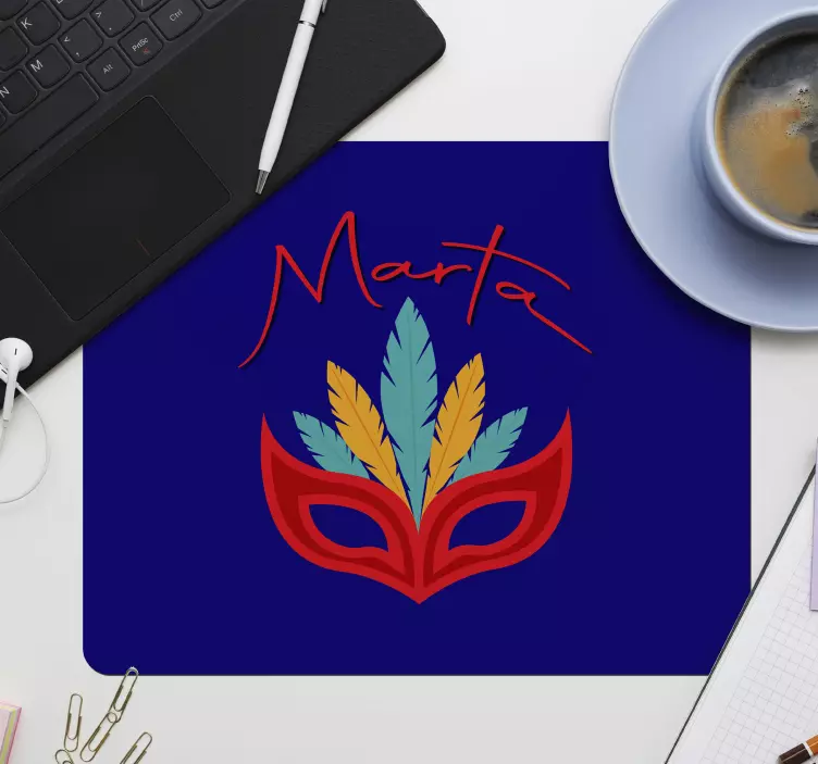 Tapis de souris masque de plume coloré - TenStickers