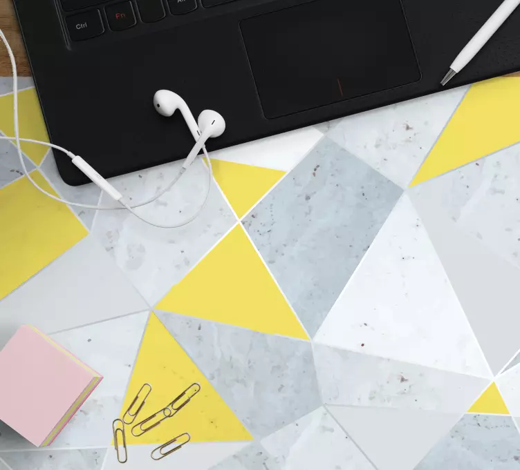 Tapis de souris motif accent géométrique jaune - TenStickers