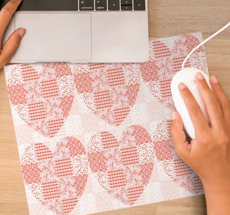 Tapis de souris motif cœur en patchwork - TenStickers
