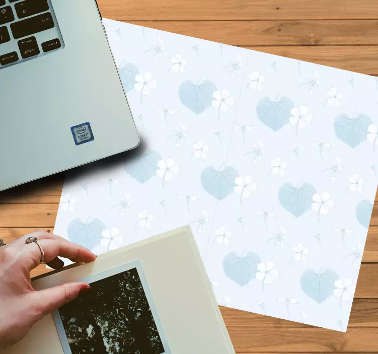 Tapis de souris motif cœur floral - TenStickers