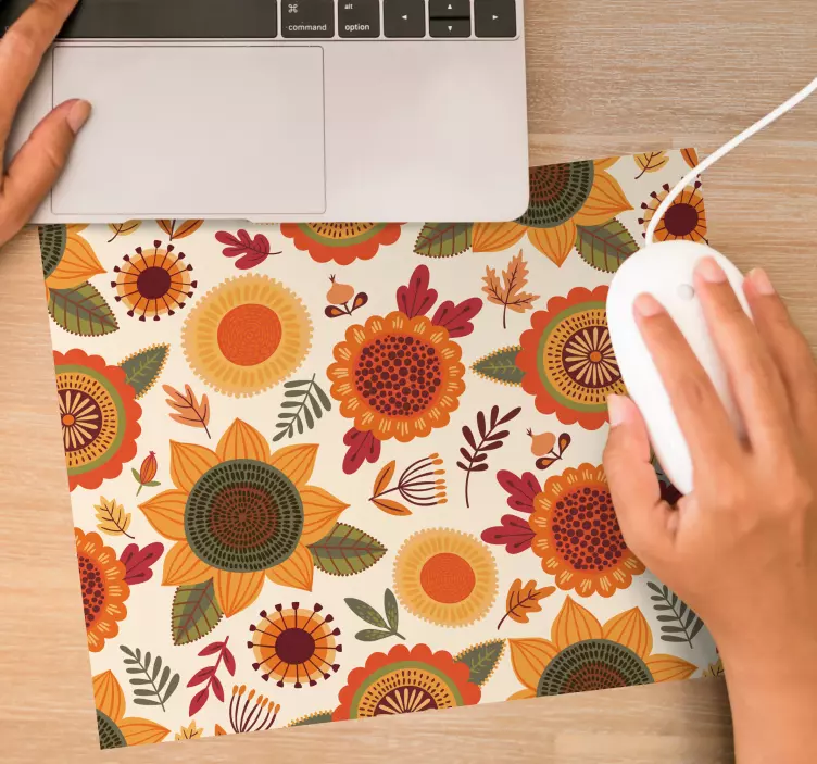 Tapis de souris motif design floral - TenStickers