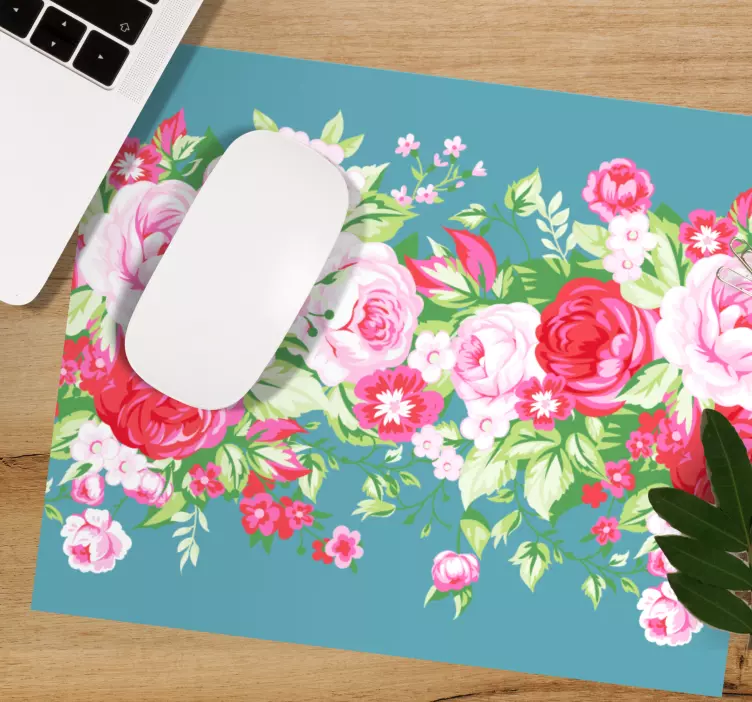 Tapis de souris motif design floral en fleurs - TenStickers