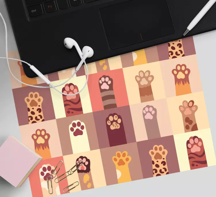 Tapis de souris motif empreintes de pattes colorées - TenStickers