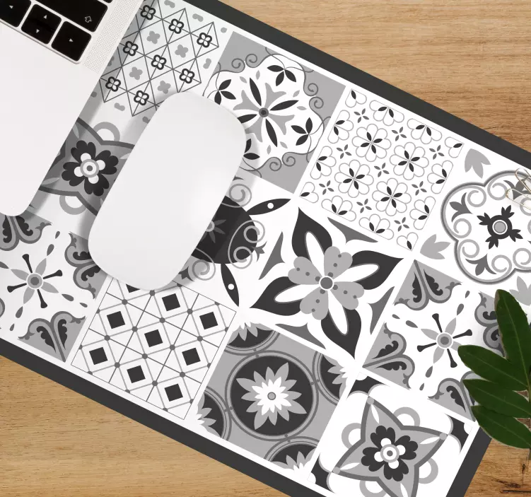 Tapis de souris motif fleurs géométriques - TenStickers