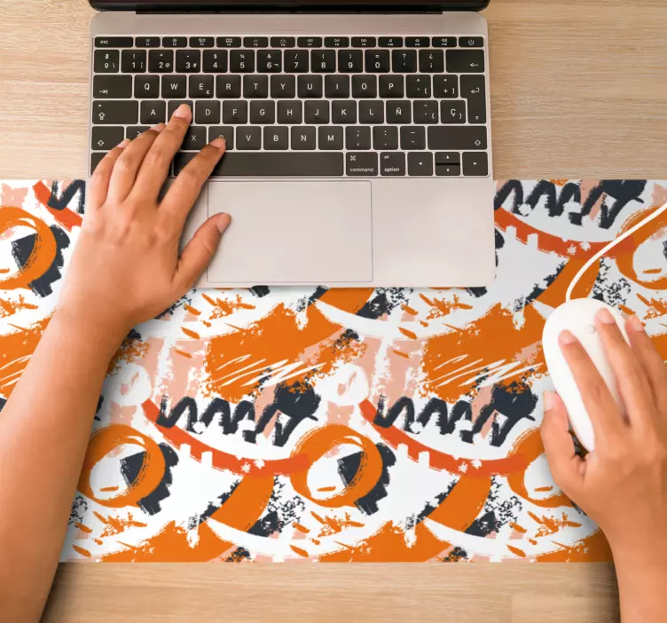 Tapis de souris motif formes abstraites orange - TenStickers