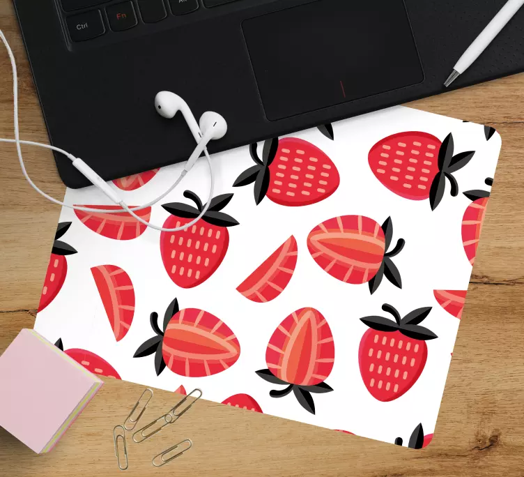 Tapis de souris motif fraise stylisée - TenStickers