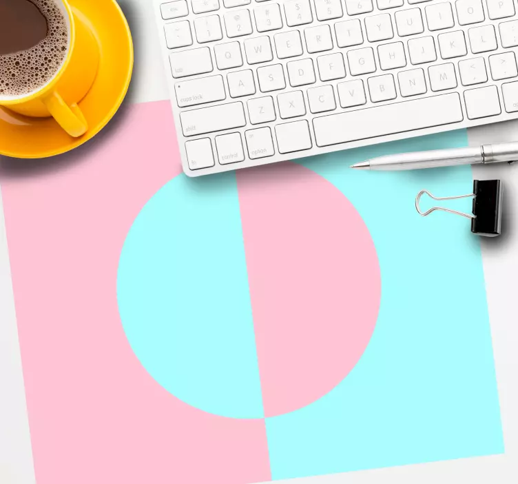 Tapis de souris motif géométrique rose aqua contrast - TenStickers