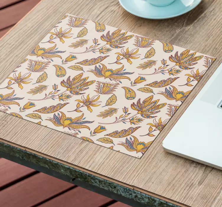 Tapis de souris motif imprimé feuilles florales - TenStickers