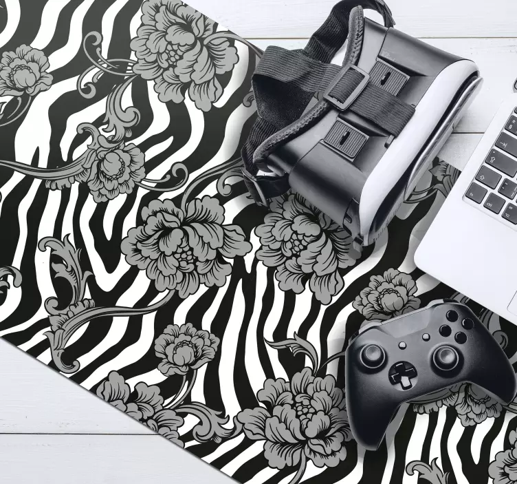 Tapis de souris motif imprimé zèbre floral - TenStickers