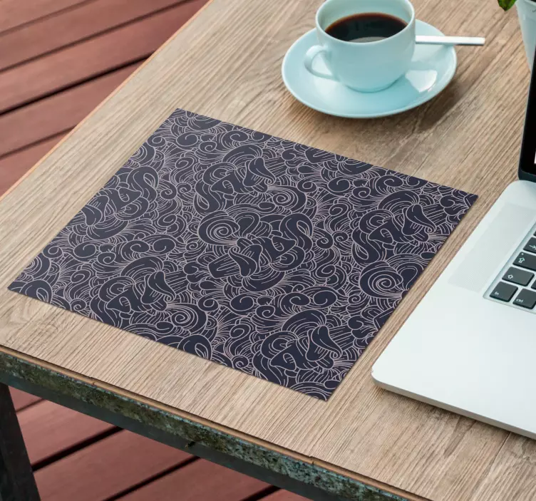 Tapis de souris motif lignes ondulantes élégantes - TenStickers