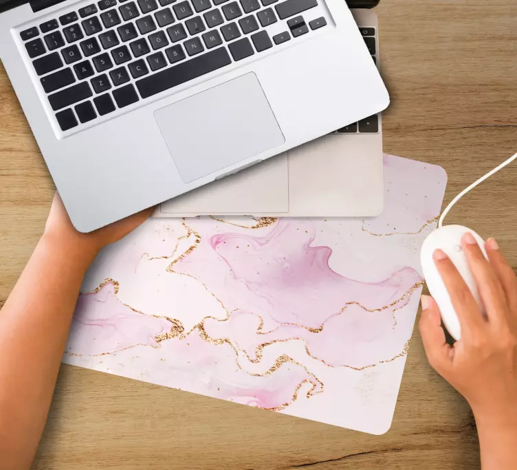 Tapis de souris motif marbre rose élégant - TenStickers