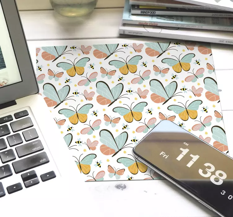 Tapis de souris motif papillons colorés - TenStickers
