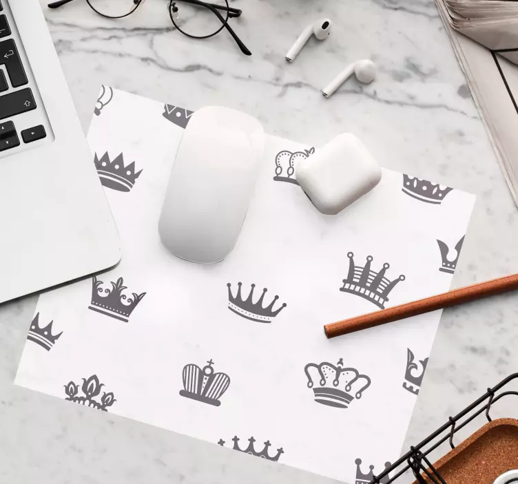 Tapis de souris motif points couronne - TenStickers