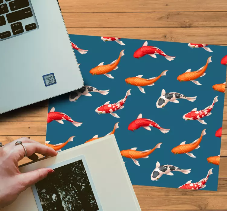 Tapis de souris motif poissons koi colorés - TenStickers