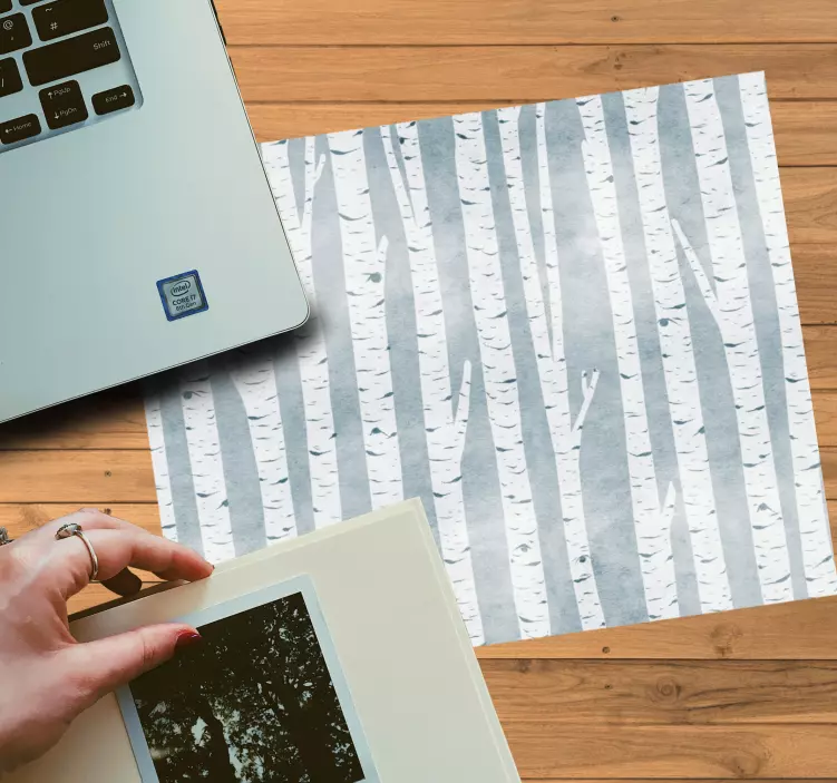Tapis de souris motif rayures d'arbre de bouleau - TenStickers