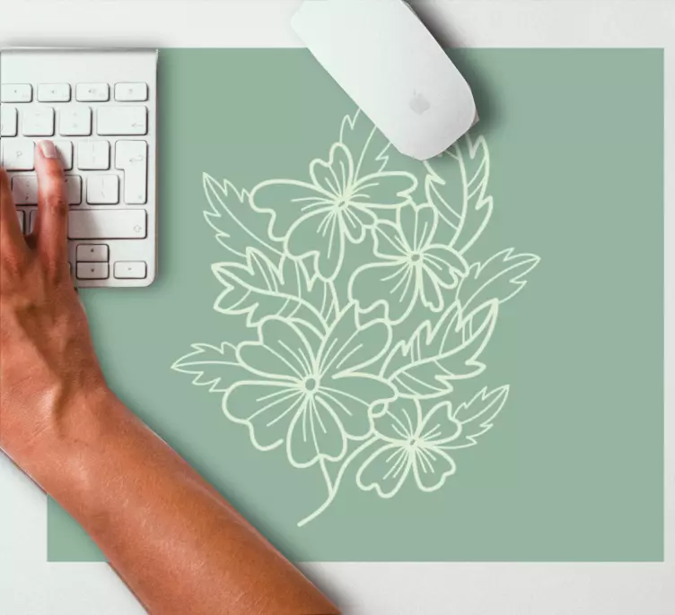 Tapis de souris motif symbole de feuille florale - TenStickers