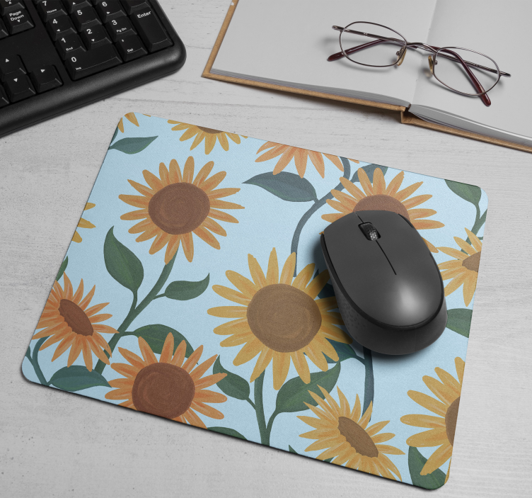 Tapis de souris motif tournesol floral - TenStickers