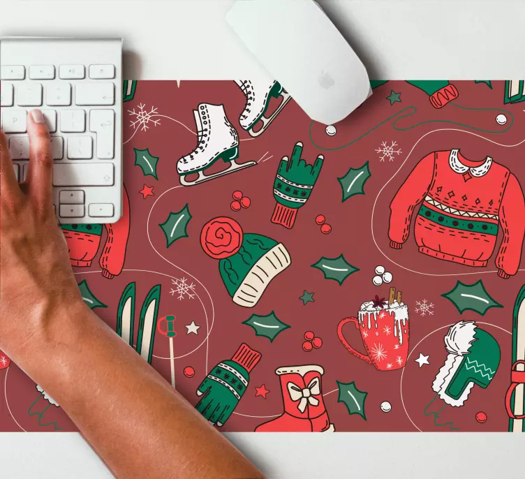 Tapis de souris noël Éléments d'hiver festifs - TenStickers