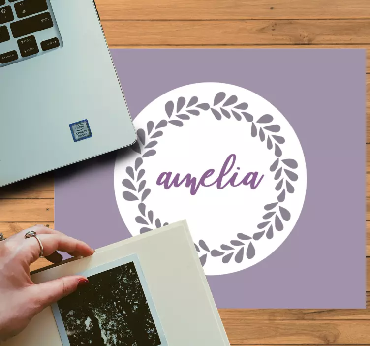 Tapis de souris nom cercle personnalisé - TenStickers