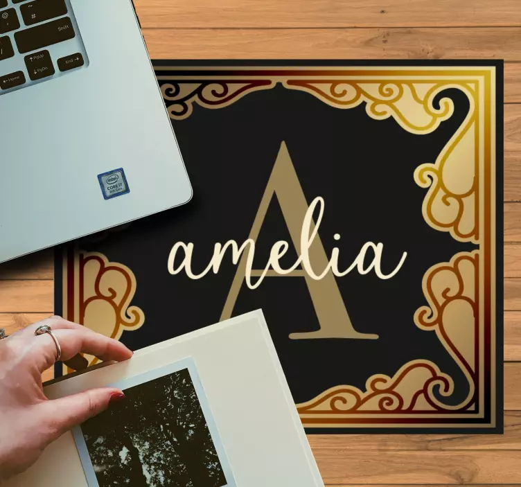 Tapis de souris nom design monogramme élégant - TenStickers