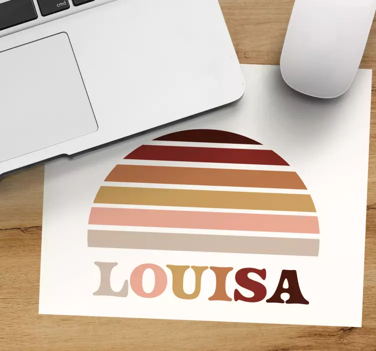 Tapis de souris nom rayures circulaires élégantes - TenStickers