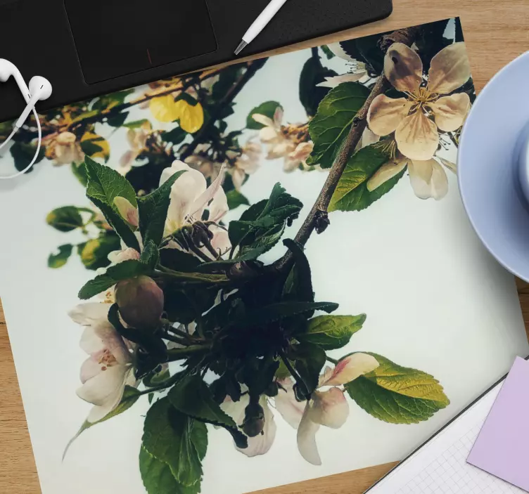 Tapis de souris original branche de pomme en fleurs - TenStickers