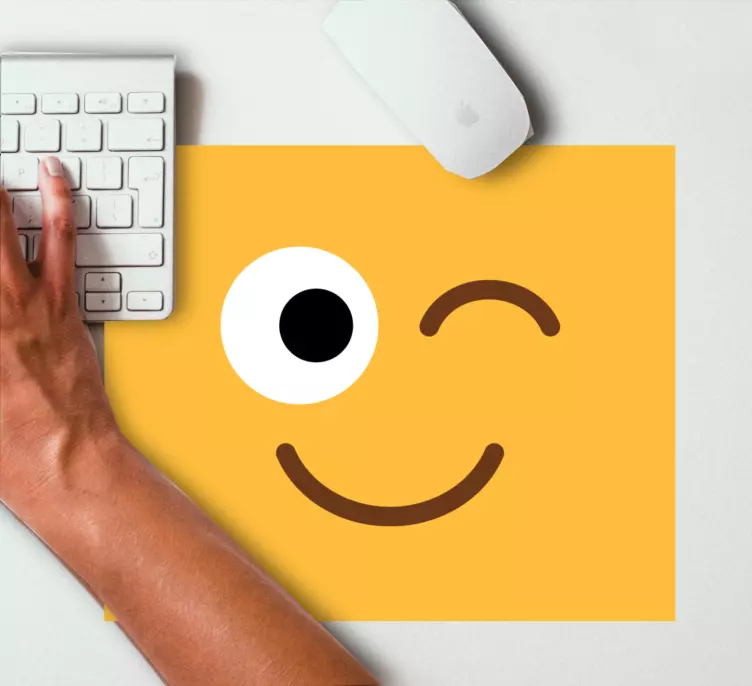 Tapis de souris original expression jaune joyeuse - TenStickers
