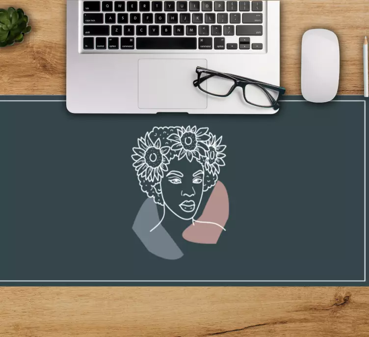 Tapis de souris original femme aux tournesols - TenStickers
