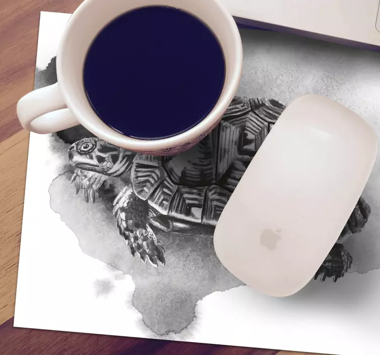 Tapis de souris original illustration de tortue à motifs - TenStickers