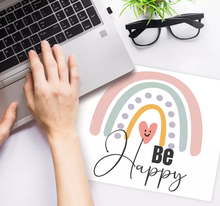 Tapis de souris original message arc-en-ciel coloré - TenStickers