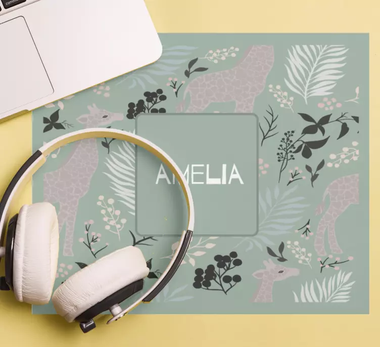 Tapis de souris original motif animal floral - TenStickers