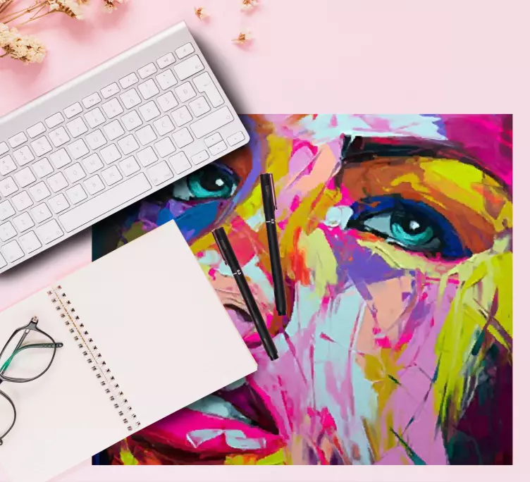 Tapis de souris original portrait de femme coloré - TenStickers