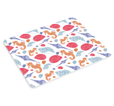 Tapis de souris motif hippocampe et coquillage - TenStickers