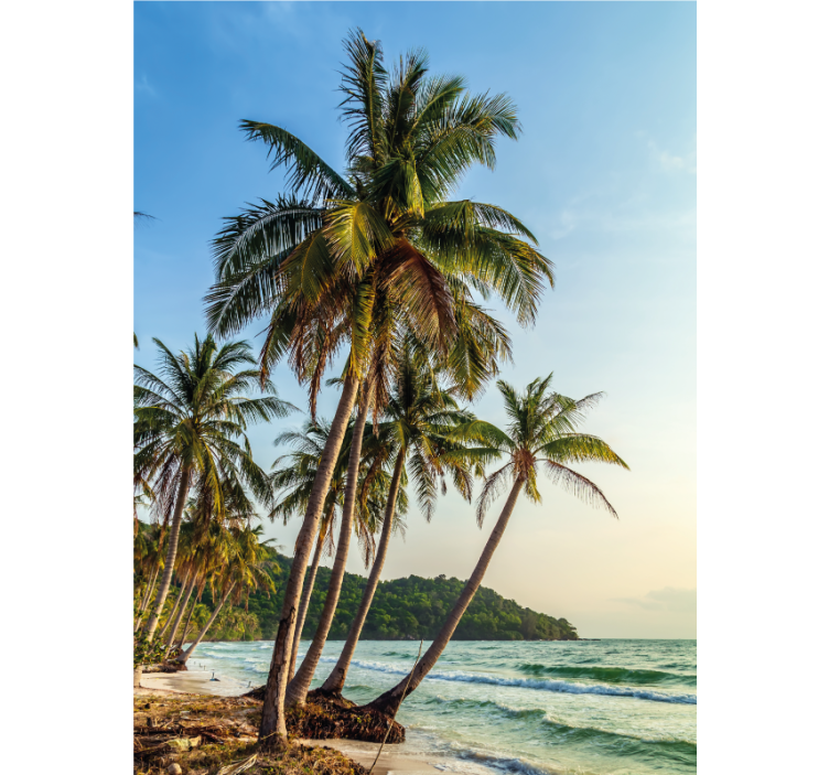 Store enrouleur salle de bain palmiers sur la plage - TenStickers