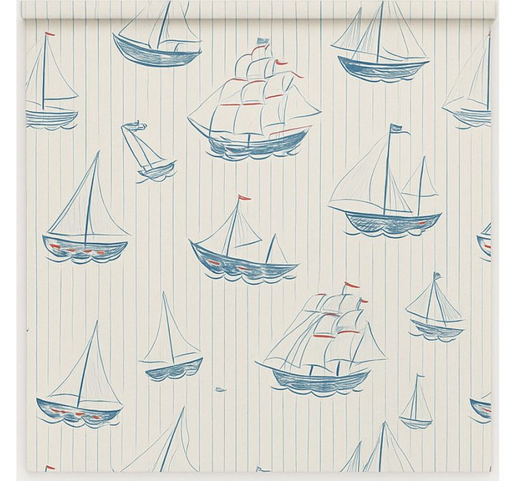 Store enrouleur chambre enfant dessin de conception de bateaux - TenStickers