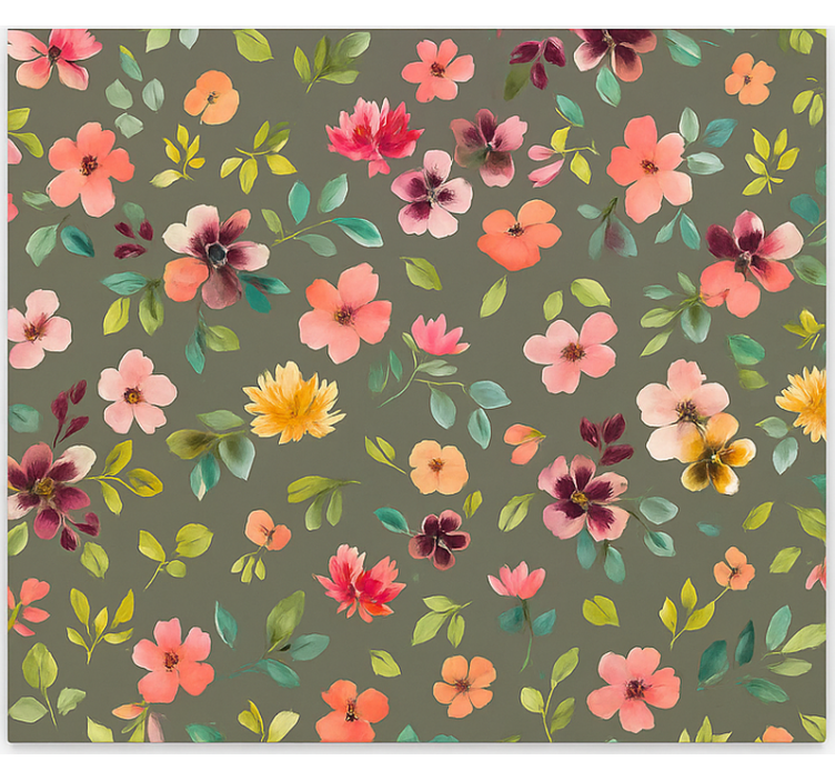 Store enrouleur cuisine fleurs aquarelles vibrantes - TenStickers