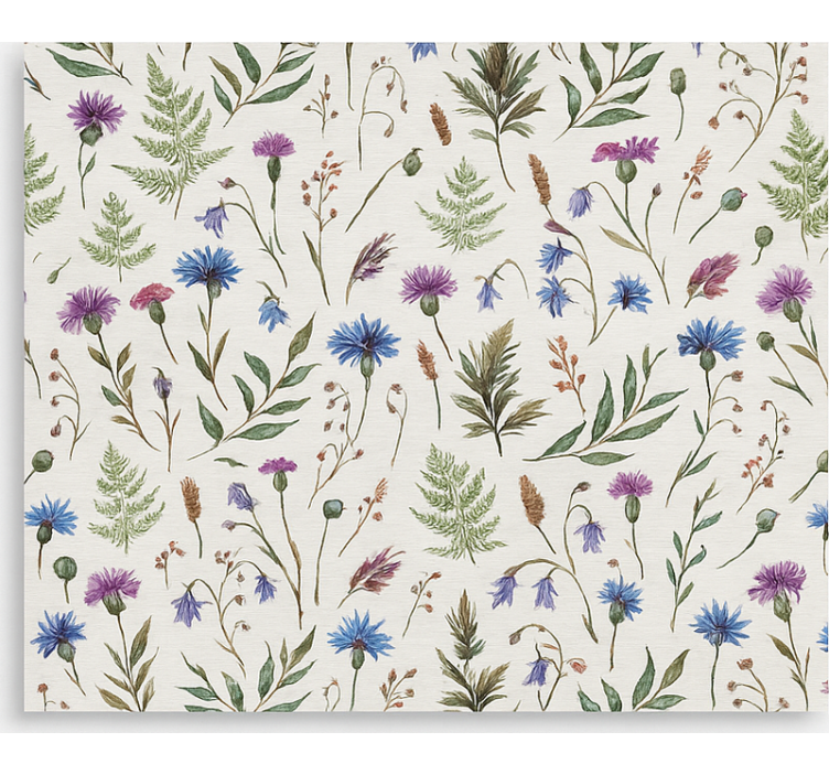 Store enrouleur salon motif de prairie de fleurs sauvages - TenStickers