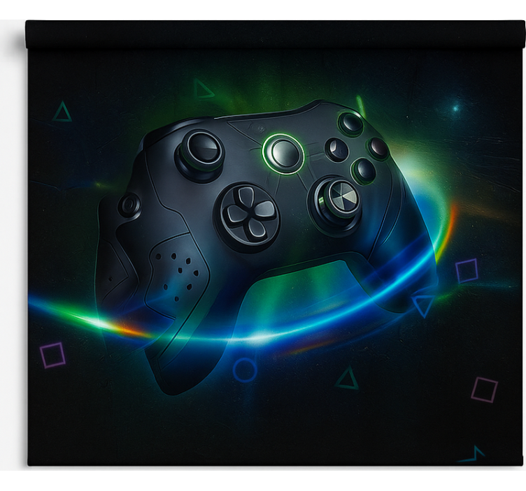 Store enrouleur gamer manette de jeu futuriste au néon - TenStickers