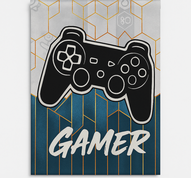 Store enrouleur gamer conception de joueur hexagonale - TenStickers