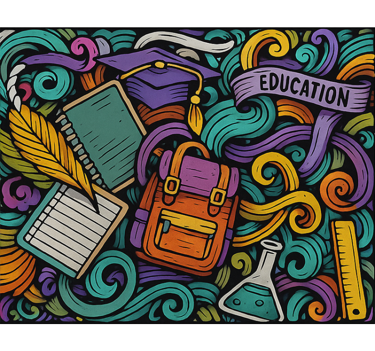 Store enrouleur chambre ado objets abstraits colorés - TenStickers