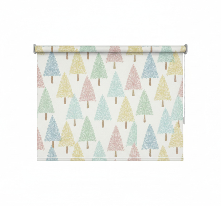 Store enrouleur scandinave arbres nordiques pastel - TenStickers