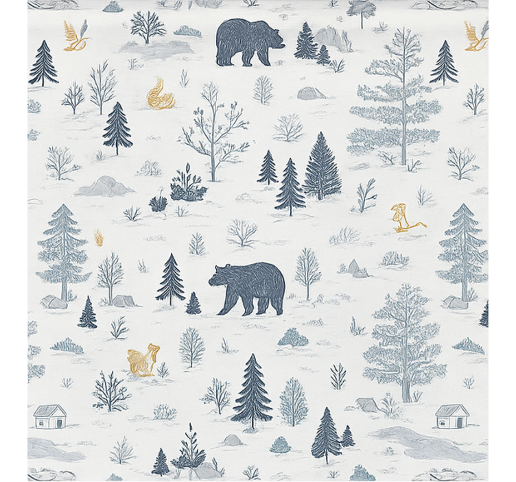 Store enrouleur scandinave ours dans les bois - TenStickers