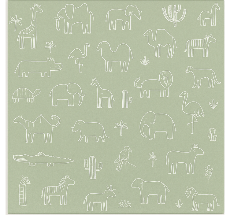 Store enrouleur scandinave animaux de la jungle - TenStickers