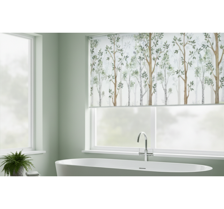 Store enrouleur arbre motif botanique minimaliste - TenStickers