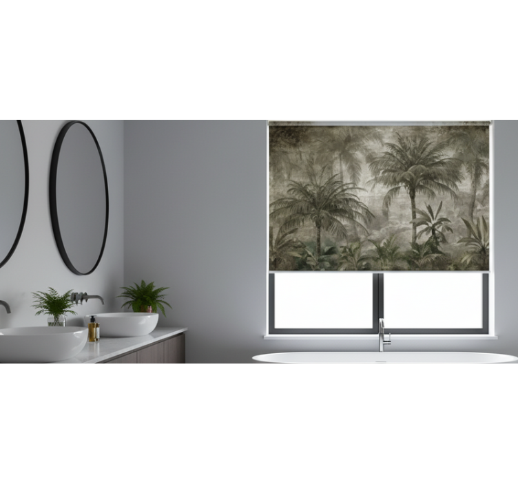 Store enrouleur arbre forêt de palmiers minimaliste - TenStickers