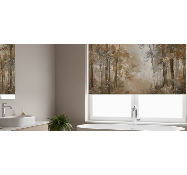 Store enrouleur arbre bosquet d'automne doré - TenStickers