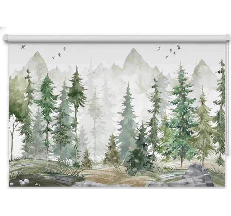 Store enrouleur arbre pin nordique minimaliste - TenStickers